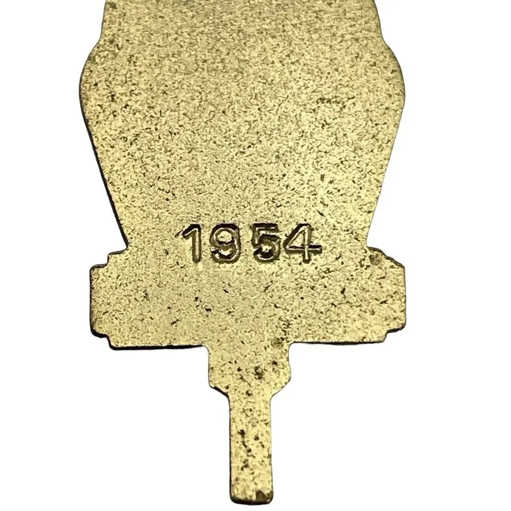 1954 IAA CH Basketball Tournament Award Medal‎ Fob Charm Pendant VTG Gold Tone